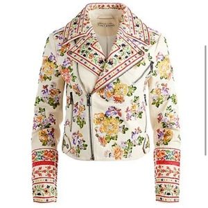 Pre loved embellished leather jacket